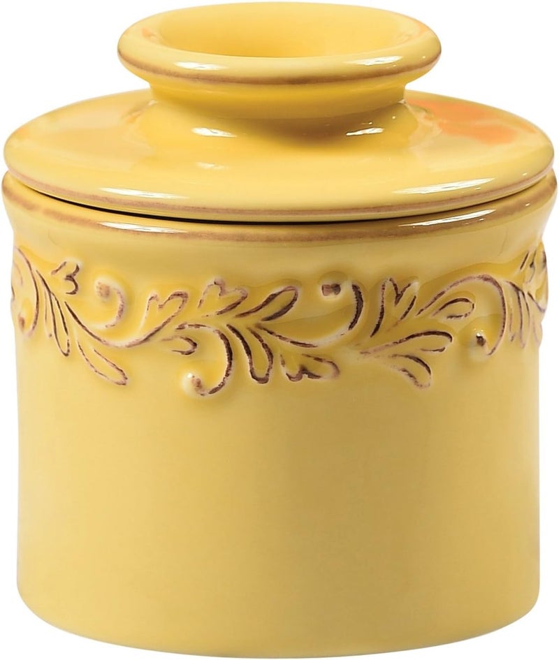 Butter Bell - The Original Butter Bell crock by L Tremain, a Countertop French Ceramic Butter Dish Keeper for Spreadable Butter, Antique Collection, Goldenrod - Image 1